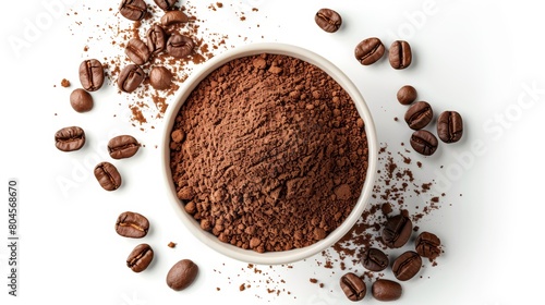 Instant Coffee Powder Isolated on White Background Generative AI