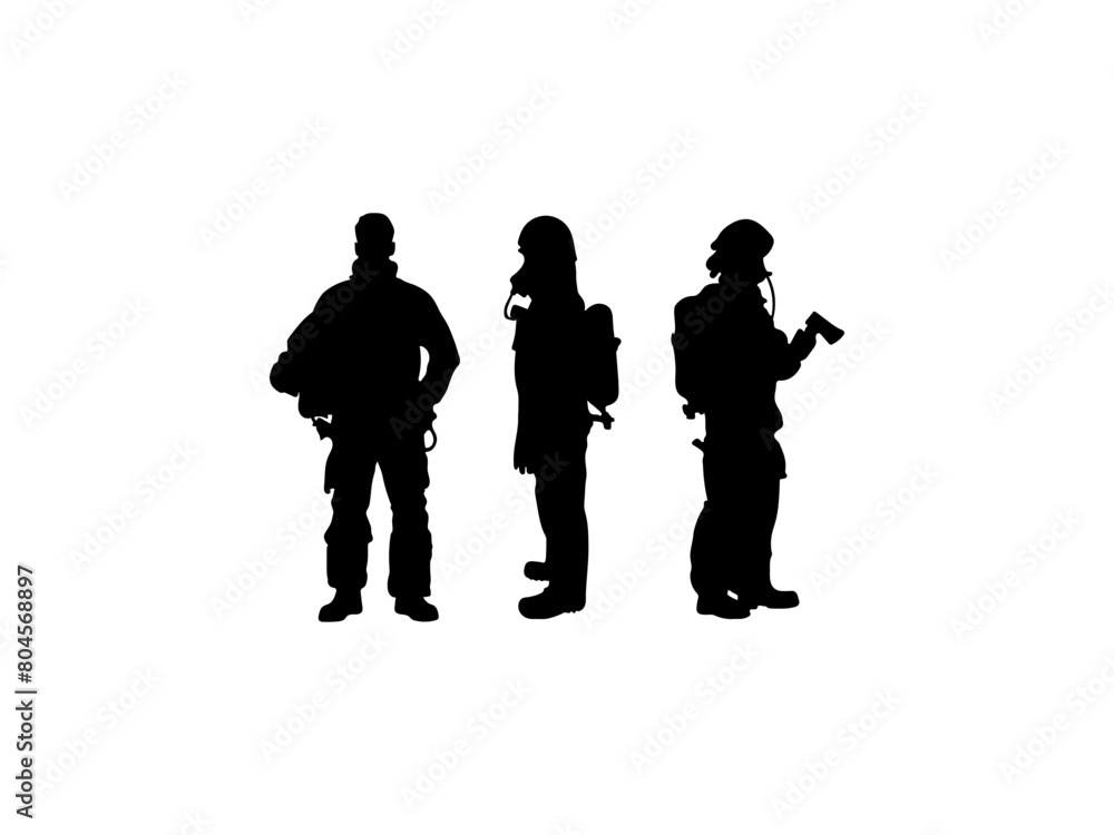 firefighter silhouette.