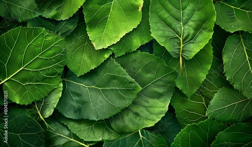 Cluster of green leaves on wall