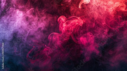 Dramatic smoke and fog in contrasting vibrant red  blue and purple colors  vibrant and intense abstract background or wallpaper.