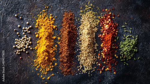 Vibrant Mix of Spicy Seasoning and Exotic Spices Generative AI photo