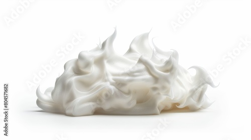 Shaving Cream Foam on White Background Generative AI