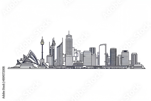 Sydney line art vector skyline