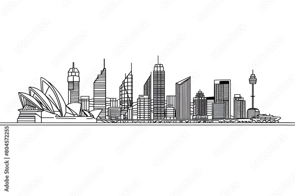 Obraz premium Sydney line art vector skyline