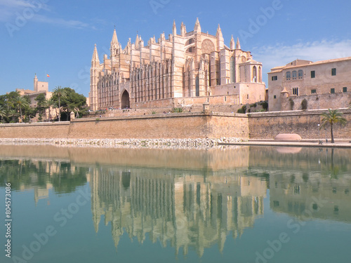 The cathedral of the Spanish city of Palma de Mallorca on the Mediterranean island of Mallorca.