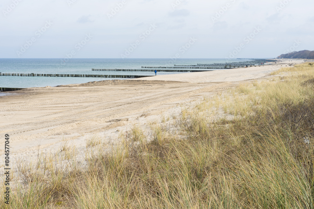 At Baltic Sea in Germany with blue sky
At Baltic Sea in Germany with blue sky