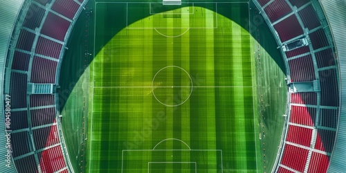 Aerial view of football and soccer field Stadium Generative AI