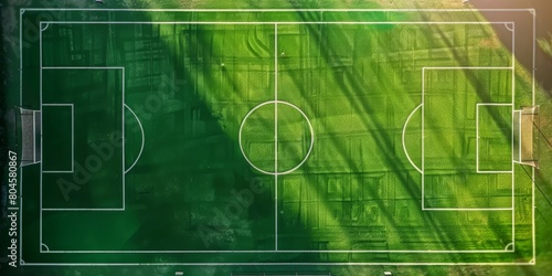 Aerial view of football and soccer field Stadium Generative AI