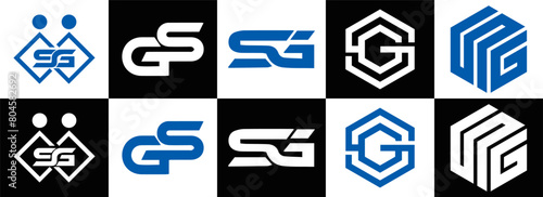 SG logo. S G design. White SG letter. SG, S G letter logo design. Initial letter SG linked circle uppercase monogram logo. S G letter logo vector design.