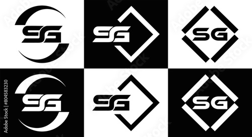 SG logo. S G design. White SG letter. SG, S G letter logo design. Initial letter SG linked circle uppercase monogram logo. S G letter logo vector design.