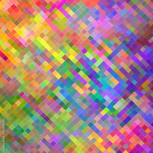 multicolored mosaic print