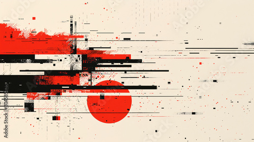 Abstract Minimalistic 8-Bit Graphics: Simple and Modern Designs on White Background