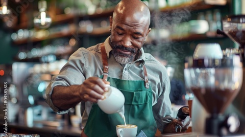 A Barista Crafting the Perfect Latte