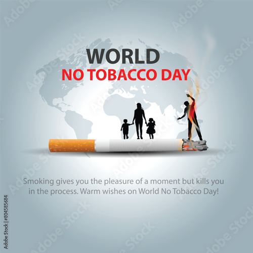 world no tobacco day poster. Consumed cigarettes. abstract vector illustration design photo