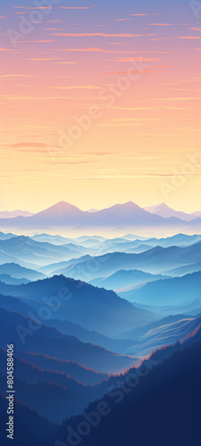 misty sunrise over mountains © Mitchell