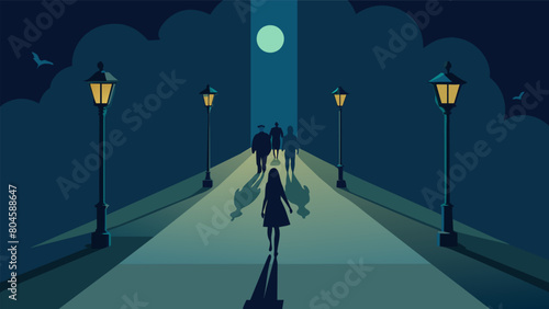 In the middle of the night the streetlights cast eerie shadows on the sidewalk their whispers seeming to follow anyone who dared to walk alone..