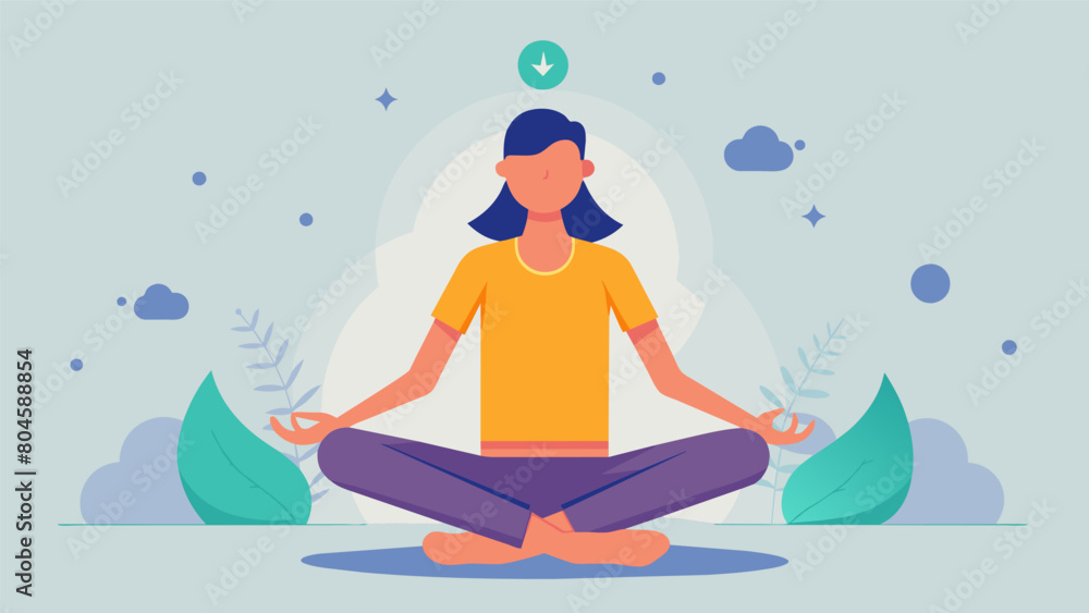 A standing meditation focusing on balance and body alignment while cultivating a sense of calm and presence.. Vector illustration