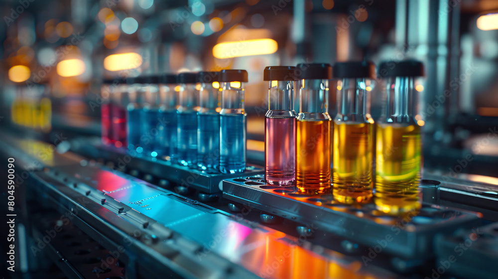 close up of colorful Science test tube close up of colorful Science test tube