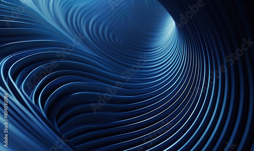 A sci-fi inspired tunnel with glowing blue neon lights in a spiral pattern creates a captivating vibe. generate AI