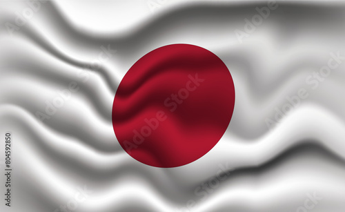 Waving Japanese Flag 3D Illustration. The National Flag of Japan. Free Download Waving Japanese Flag 3D Illustration. The National Flag of Japan. - GFXLoad