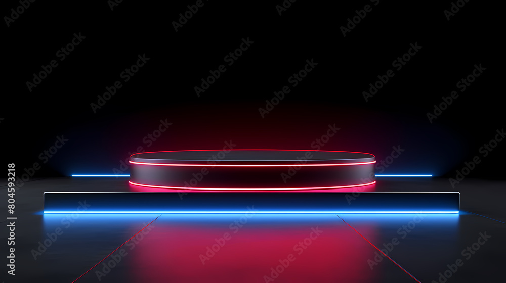 Obraz premium 3D rendering of circular podium, product display