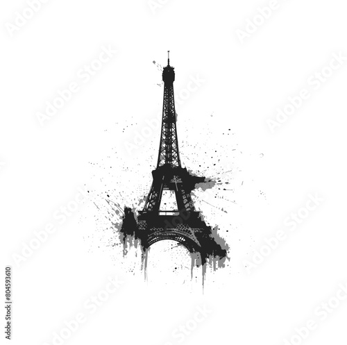 French Eiffel tower sketch vector illustration. France, Paris symbol hand drawn image
