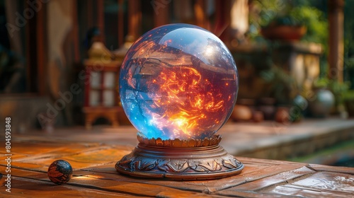 Fortune teller, mind power concept with magic crystal ball.