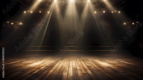 Empty stage, spotlight shining down