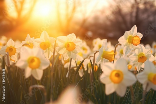 spring flowers on the field