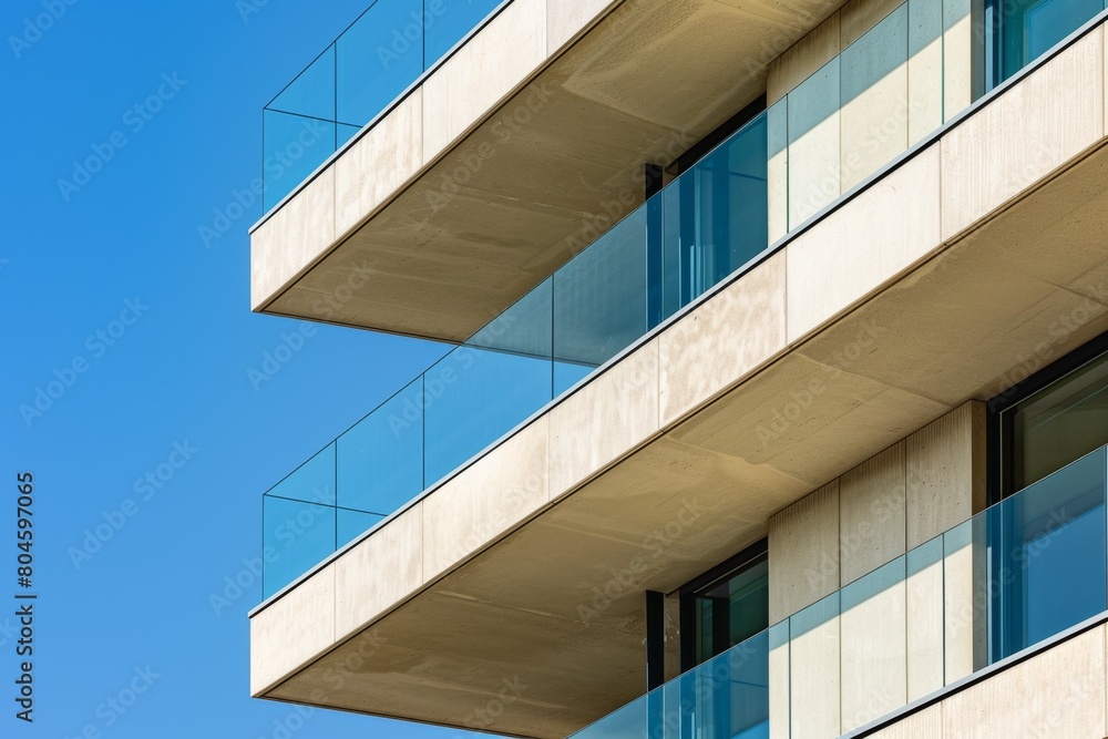 an office building with large balconies Generative AI an office building with large balconies Generative AI