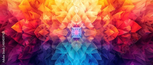 A vibrant background with a complex tessellation pattern photo