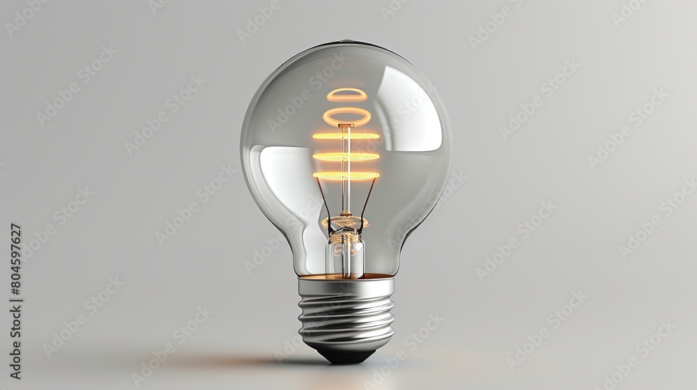 Glowing light bulb on gray background Glowing light bulb on gray background