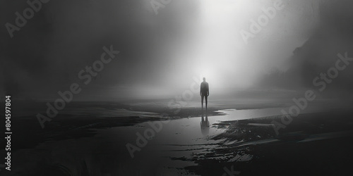 Loneliness (Gray): A single figure standing alone, representing isolation