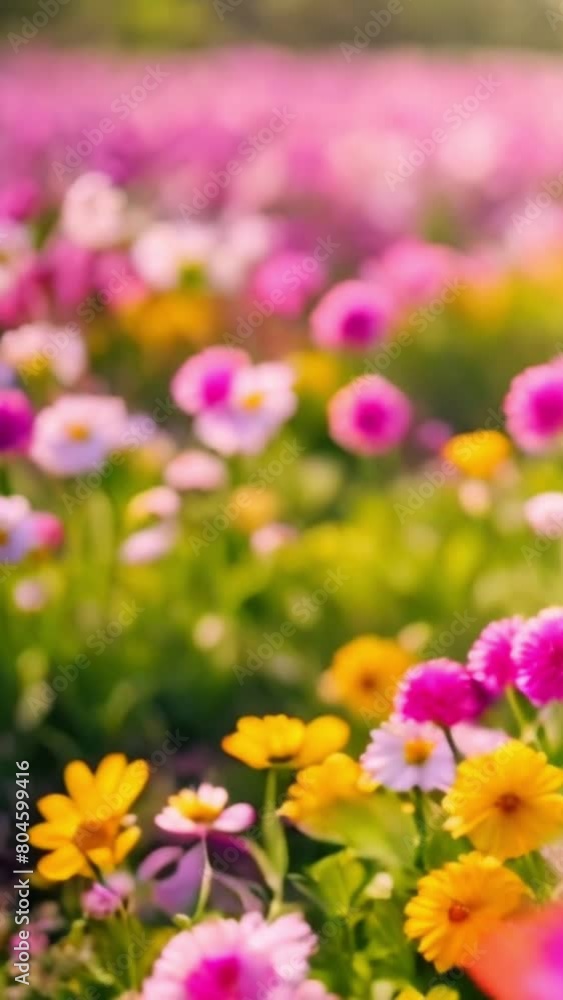 vertical 9:16 pink and yellow flowers in the garden vertical 9:16 pink and yellow flowers in the garden