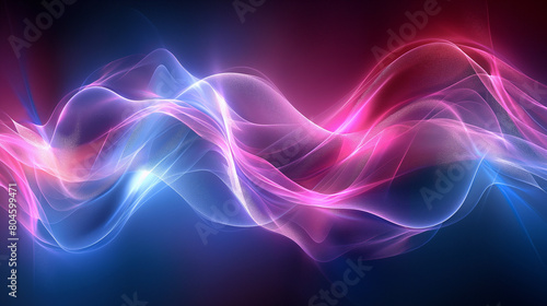 A colorful wave of light with a blue and pink hue