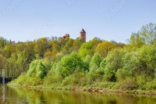 Turaida castle at the river Gauja on a sunny day in May in Sigulda in Latvia photo