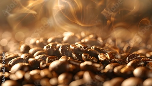 The Transformation of Coffee Beans: Close-Up Roasting Process. Concept Coffee Beans, Roasting Process, Close-Up, Transforming, Coffee Roasting