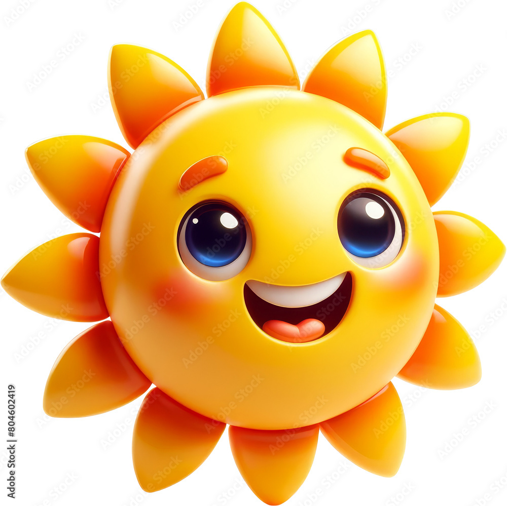 Cheerful Cartoon Sun Character Smiling Cheerful Cartoon Sun Character Smiling