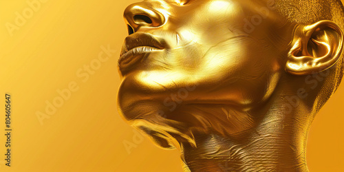 Pride (Gold): A raised chin or chest indicating a sense of accomplishment or self-worth photo