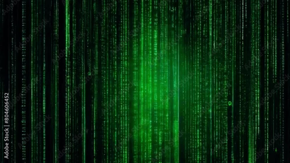 Matrix-style green code raining down against a black background, evoking a sense of digital immersion, 4K High-Quality Background video Matrix-style green code raining down against a black background, evoking a sense of digital immersion, 4K High-Quality Background video