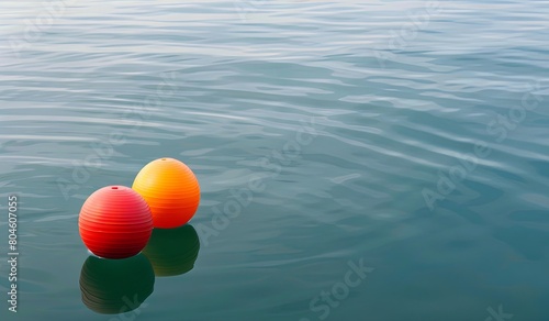 Two balls floating in water