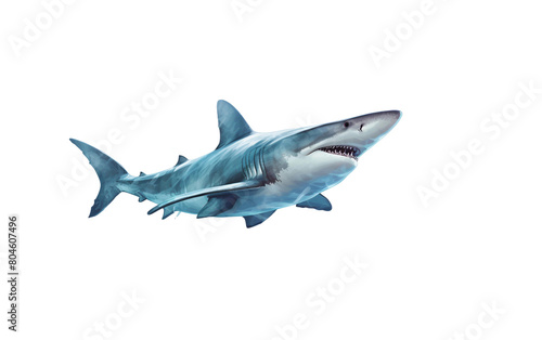 Hammerhead Ocean Encounter Isolated On Transparent Background PNG.