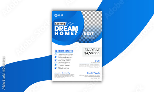 Modern real estate flyer design or building brochure design template