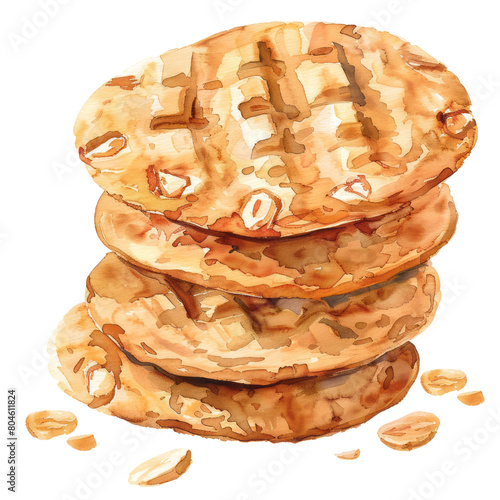 Peanut butter cookies ,illustration watercolor