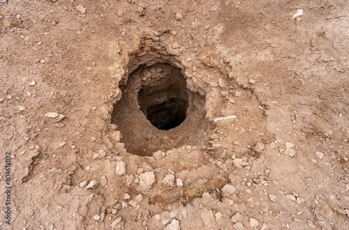 A conspicuous ventilation shaft of a Qanat in Isfahan. The kanat not only provides essential drinking water, but also helps to lower the indoor temperature. Isfahan, Iran. photo