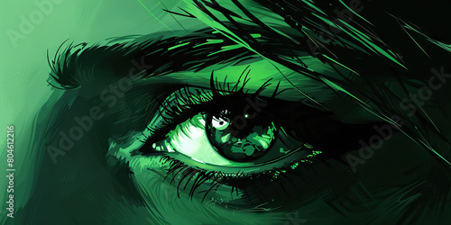 Envy (Green): A pair of eyes looking sideways, representing jealousy or covetousness photo