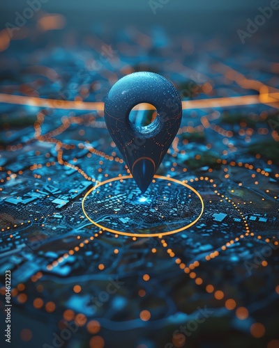 Sleek and simple depiction of a digital map pinpointing marketing campaigns across the globe, illustrating the reach of digital marketing services