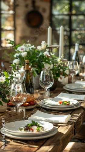 table setting at restaurant