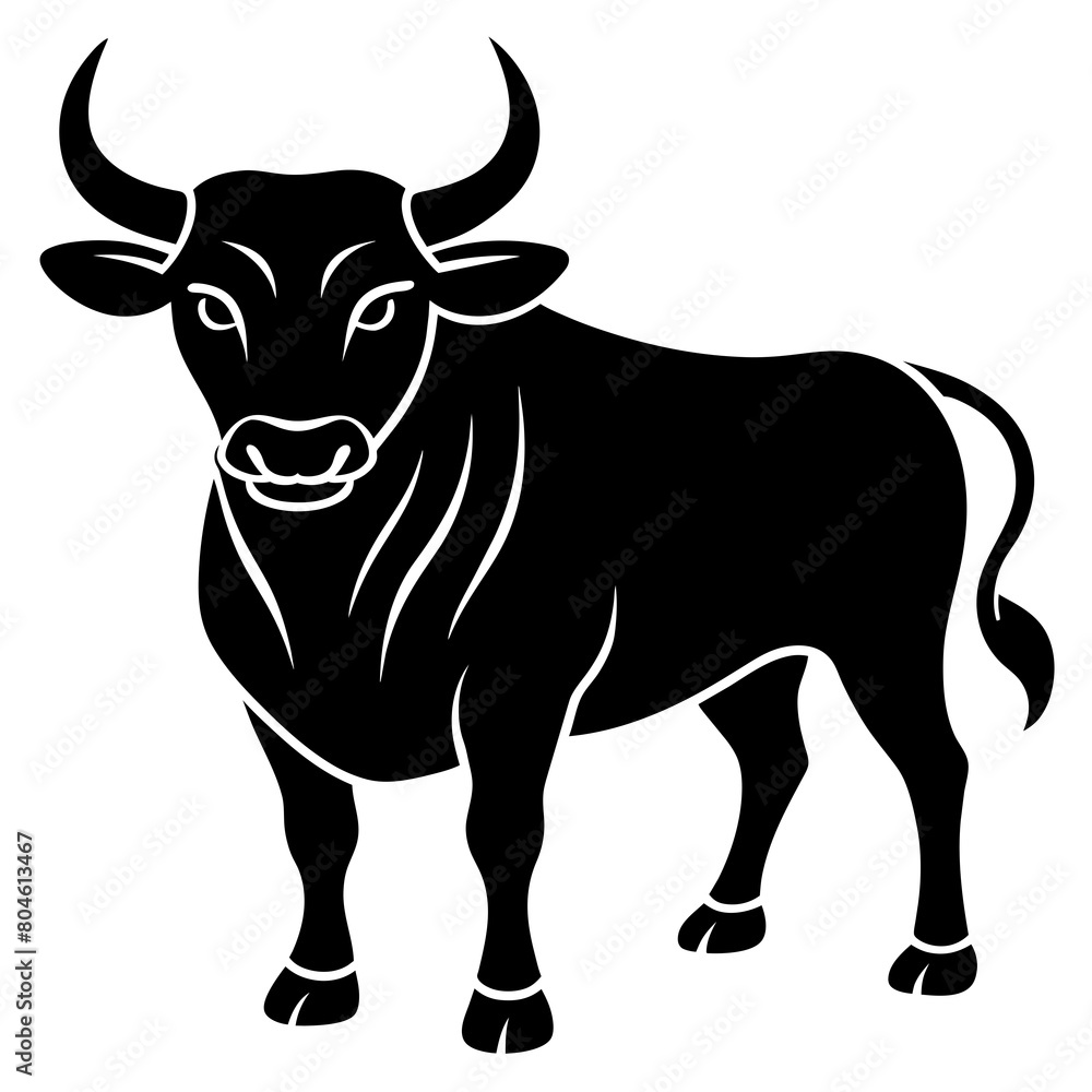 Bull logo vector art silhouette illustration