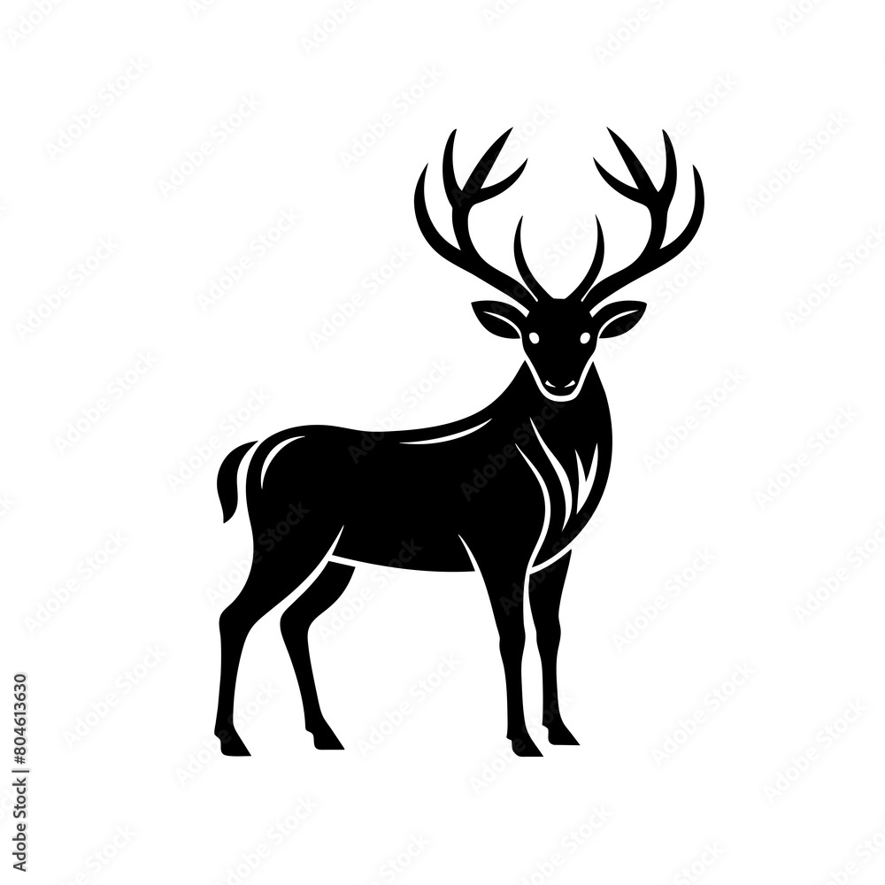 Obraz premium Elk vector icon silhouette illustration